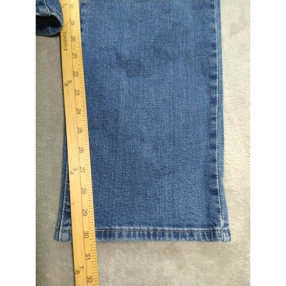 Levis 505 Jeans Womens 16 Blue Denim Straight Leg High Rise Medium Wash Stretch - Picture 5 of 10
